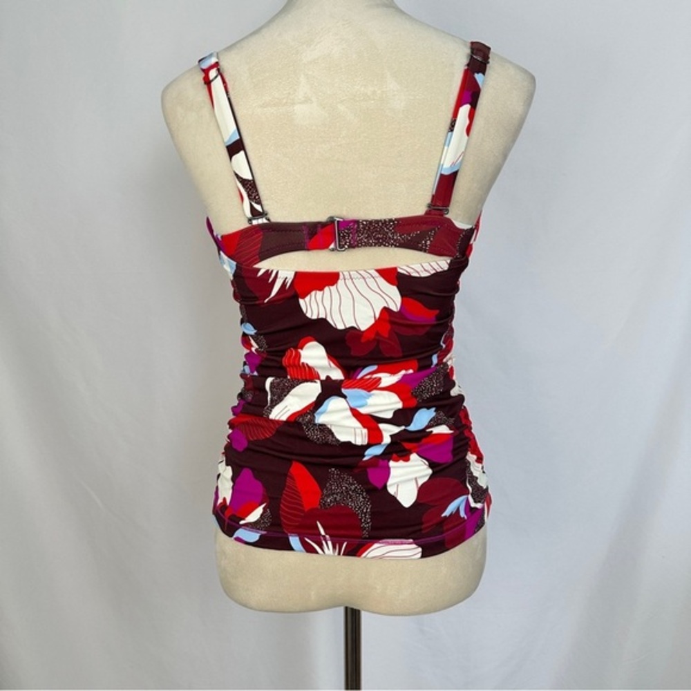 Athleta Square Neck Bra Cup Tankini Top 34B/C Hero Bloom Decadent Bottom XXS - Picture 5 of 15